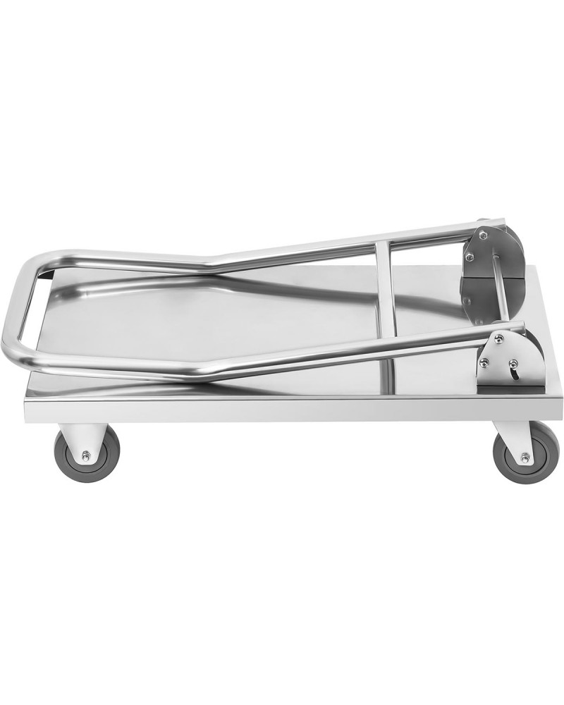 Platform trolley Stainless steel 500kg Folding handle 820x520x970mm | TurcoBazaar ST047B