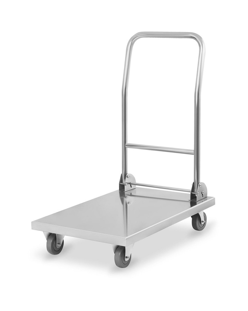 Platform trolley Stainless steel 500kg Folding handle 820x520x970mm | TurcoBazaar ST047B