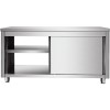 Commercial Pass through Worktop Floor Cupboard Sliding doors Stainless steel Width 1600mm Depth 600mm | TurcoBazaar THADR166