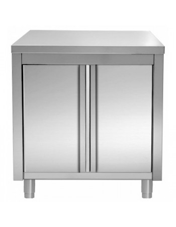 Commercial Worktop Floor Cupboard Hinged doors Stainless steel Width 800mm Depth 700mm | TurcoBazaar THASR87