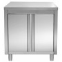 Commercial Worktop Floor Cupboard Hinged doors Stainless steel Width 800mm Depth 700mm | TurcoBazaar THASR87