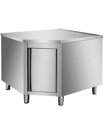 Commercial Worktop Floor Cupboard Corner unit Hinged door Stainless steel Sides 700mm | TurcoBazaar THESR107