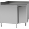 Commercial Worktop Floor Cupboard Corner unit Hinged door Stainless steel Sides 700mm Upstand | TurcoBazaar VTC107CB
