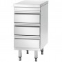 Commercial drawer cabinet Stainless steel 3 drawers Width 500mm Depth 700mm | TurcoBazaar THSS3R57