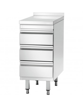 Commercial Drawer cabinet Stainless steel 3 drawers Upstand Width 500mm Depth 600mm | TurcoBazaar THSS3R56A