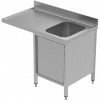 Commercial Sink for dishwashers with Cupboard 1 bowl Right Splashback 1200x700x850mm | TurcoBazaar VSCH127RBS