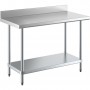 Commercial Stainless Steel Work Table Bottom shelf Upstand 1200x700x900mm | TurcoBazaar WT70120GB