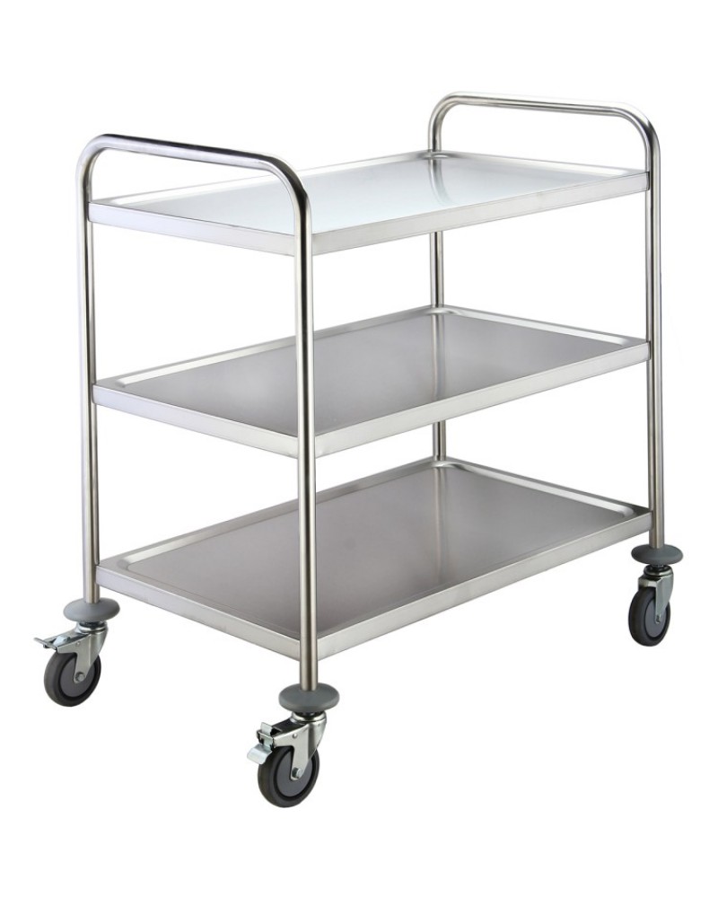 Commercial Serving/Service/Clearing Trolley Stainless steel 3 tier 810x460x900mm | RST3B Commercial Serving/Service/Clearing Trolley Stainless steel 3 tier 810x460x900mm | RST3B