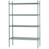Commercial Shelving unit 4 tier 1000kg Width 910mm Depth 530mm Green Zinc & Epoxy wire |  TAC230