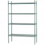Commercial Shelving unit 4 tier 1000kg Width 1060mm Depth 350mm Green Zinc & Epoxy wire |  TAC208