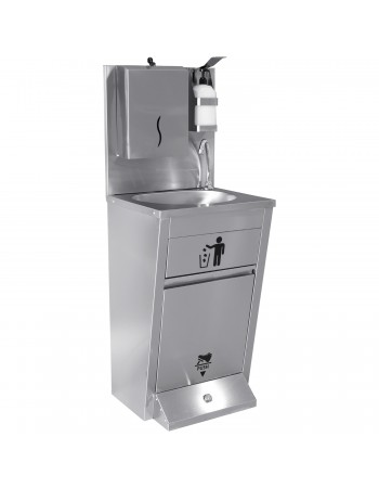Handwash Station with Waste basket & Napkin dispenser & Soap dispenser holder Foot operated Stainless steel Height 1350mm | TurcoBazaar AYK002 Handwash Station with Waste basket & Napkin dispenser & Soap dispenser holder Foot operated Stainless steel Height 1350mm | TurcoBazaar AYK002