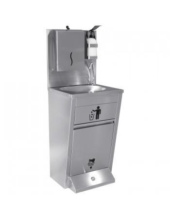 Handwash Station with Waste basket & Napkin dispenser & Soap dispenser holder Foot operated Stainless steel Height 1350mm | TurcoBazaar AYK002