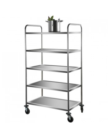 Professional Stainless Steel Trolley 5-Tiers 150kg Capacity 920x600x1540mm | CARRO5 Professional Stainless Steel Trolley 5-Tiers 150kg Capacity 920x600x1540mm | CARRO5