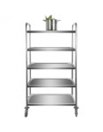 Professional Stainless Steel Trolley 5-Tiers 150kg Capacity 920x600x1540mm | CARRO5 Professional Stainless Steel Trolley 5-Tiers 150kg Capacity 920x600x1540mm | CARRO5