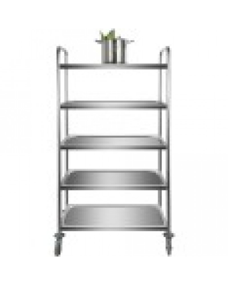 Professional Stainless Steel Trolley 5-Tiers 150kg Capacity 920x600x1540mm | CARRO5 Professional Stainless Steel Trolley 5-Tiers 150kg Capacity 920x600x1540mm | CARRO5