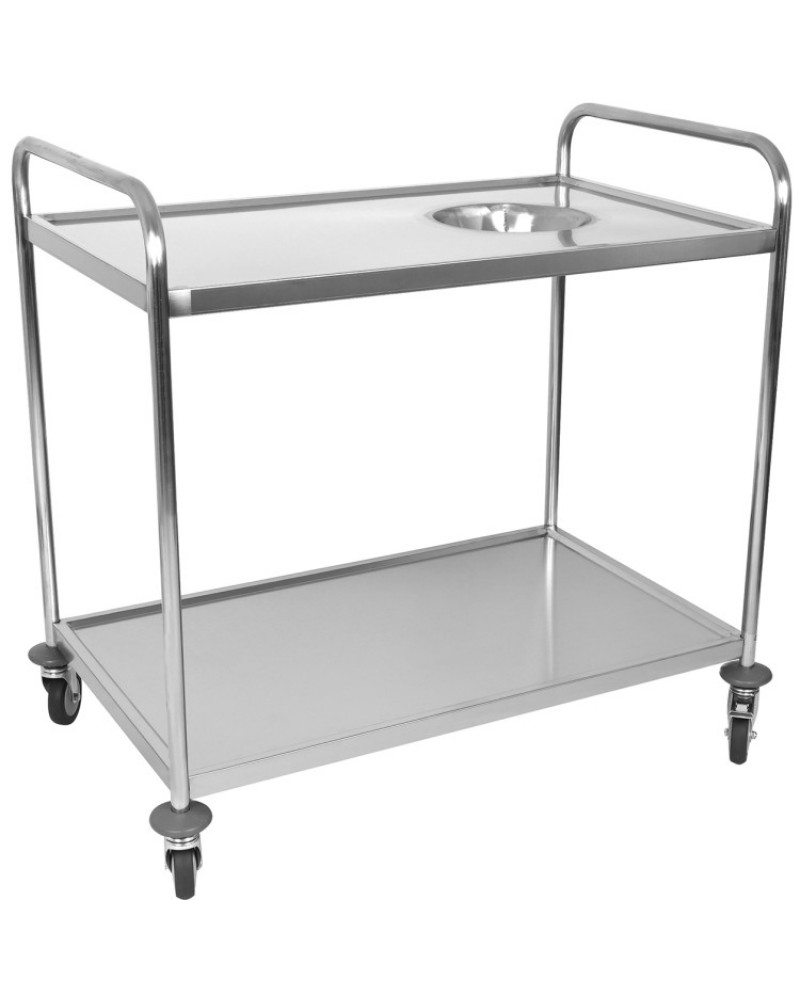 Commercial 2-Tier Stainless Steel Waste Sorting Trolley with Cutlery Tray Slot 1000×620×1000mm|  CG10062 Commercial 2-Tier Stainless Steel Waste Sorting Trolley with Cutlery Tray Slot 1000×620×1000mm|  CG10062