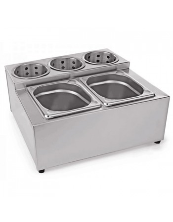 Commercial Condiment & Cutlery Holder including pans |  CH002