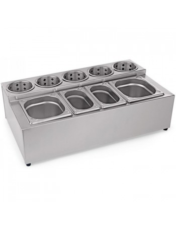 Commercial Condiment & Cutlery Holder including pans |  CH004