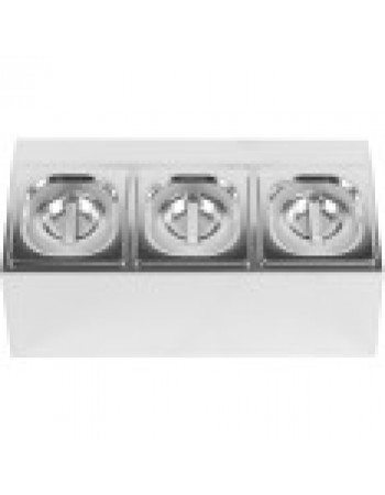 Commercial Condiment Holder including 3xGN1/6-100mm pans & lids | CHD03A Commercial Condiment Holder including 3xGN1/6-100mm pans & lids | CHD03A