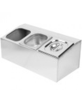 Commercial Condiment Holder including 3xGN1/6-100mm pans & lids | CHD03A Commercial Condiment Holder including 3xGN1/6-100mm pans & lids | CHD03A