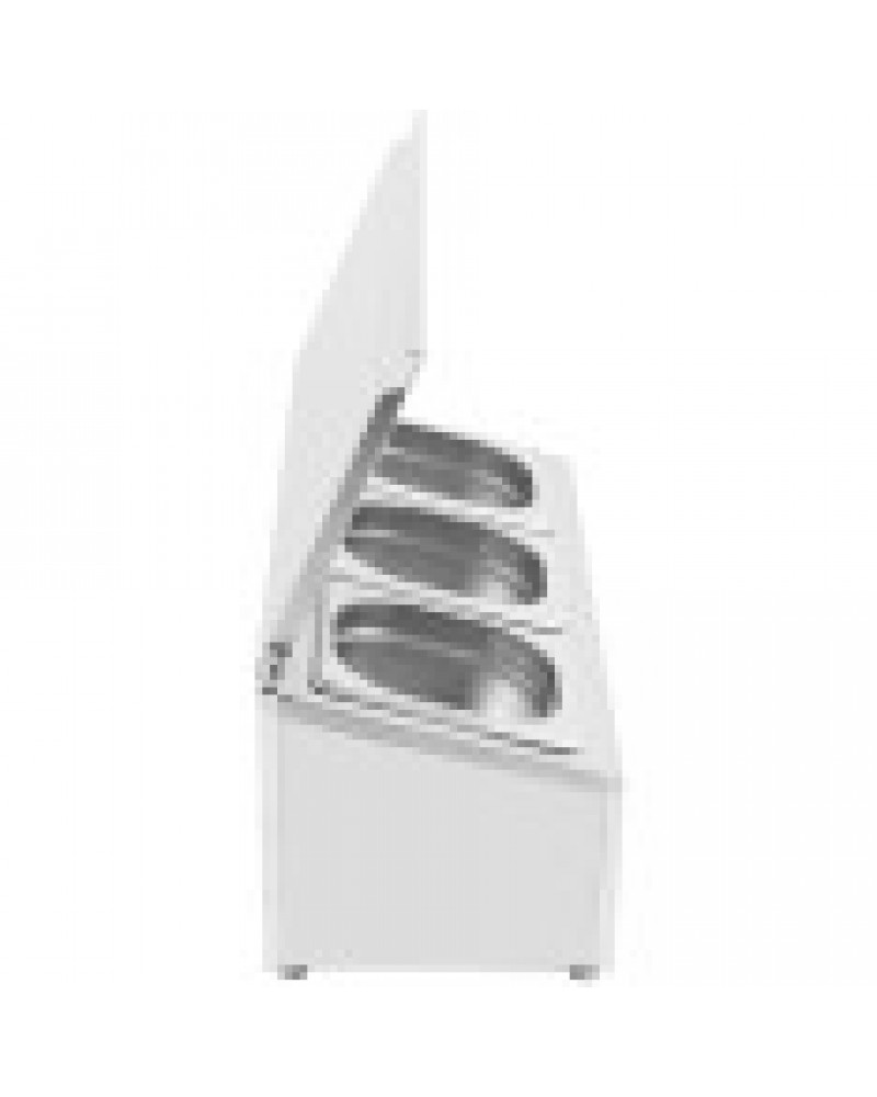 Commercial Condiment Holder with lid including 3xGN1/6-100mm containers Stainless steel | CHD03AFL Commercial Condiment Holder with lid including 3xGN1/6-100mm containers Stainless steel | CHD03AFL