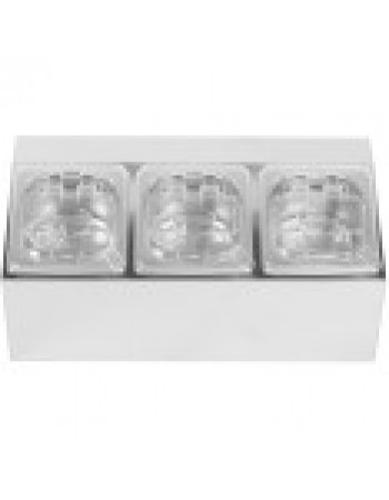 Commercial Condiment Holder including 3xGN1/6-100mm pans & fliptop lids | CHD03APCFL Commercial Condiment Holder including 3xGN1/6-100mm pans & fliptop lids | CHD03APCFL
