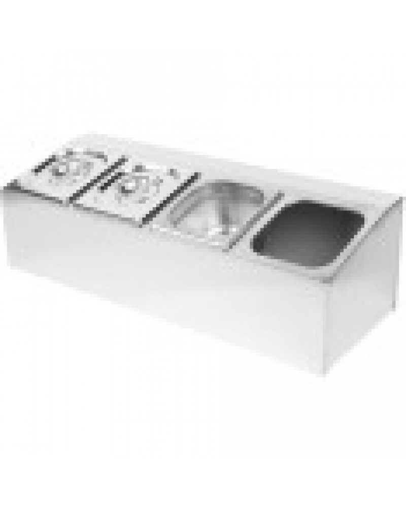 Commercial Condiment Holder including 4xGN1/6-100mm pans & lids | CHD04A Commercial Condiment Holder including 4xGN1/6-100mm pans & lids | CHD04A