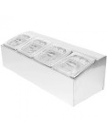 Commercial Condiment Holder including 4xGN1/6-100mm pans & fliptop lids |  CHD04APCFL Commercial Condiment Holder including 4xGN1/6-100mm pans & fliptop lids |  CHD04APCFL
