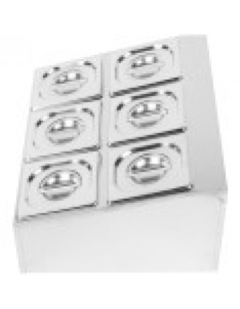 Commercial Condiment Holder including 6xGN1/6-100mm pans & lids | CHD06B Commercial Condiment Holder including 6xGN1/6-100mm pans & lids | CHD06B