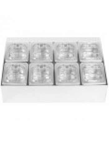 Commercial Condiment Holder including 8xGN1/6-100mm pans & fliptop lids | CHD08BPCFL Commercial Condiment Holder including 8xGN1/6-100mm pans & fliptop lids | CHD08BPCFL