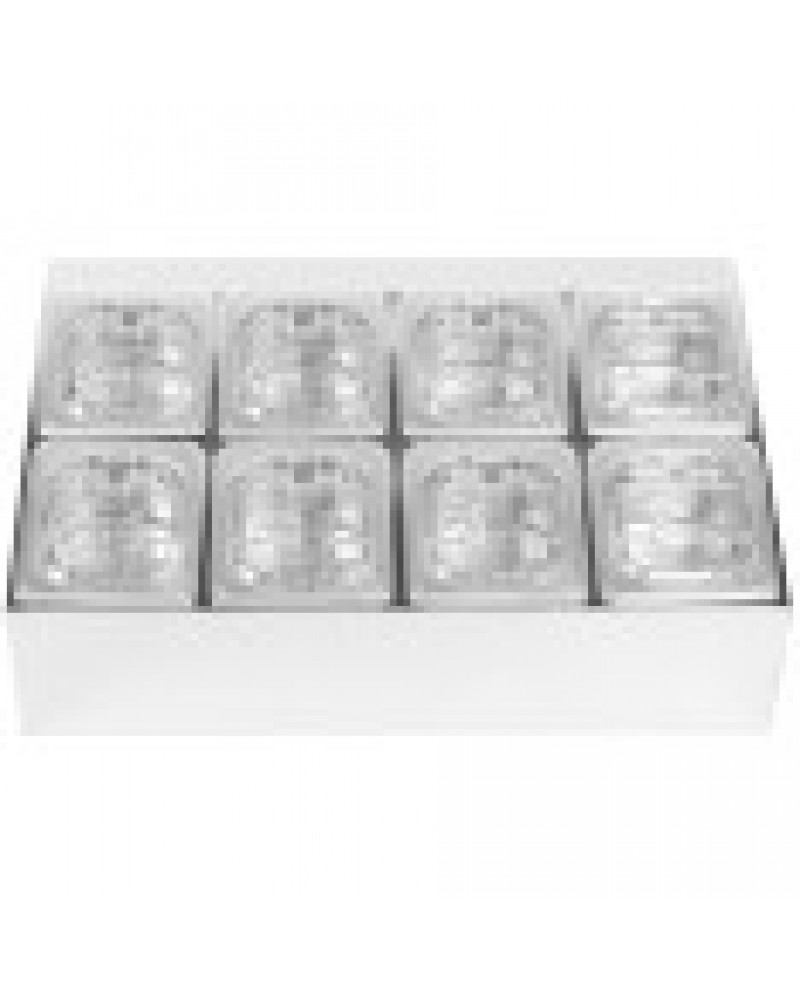 Commercial Condiment Holder including 8xGN1/6-100mm pans & fliptop lids | CHD08BPCFL Commercial Condiment Holder including 8xGN1/6-100mm pans & fliptop lids | CHD08BPCFL