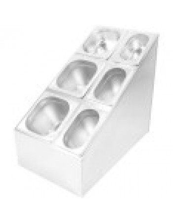 Commercial Condiment Pan Holder including 3xGN1/6 + 3xGN1/9 pans & ladles |  CHM01DPCFL Commercial Condiment Pan Holder including 3xGN1/6 + 3xGN1/9 pans & ladles |  CHM01DPCFL