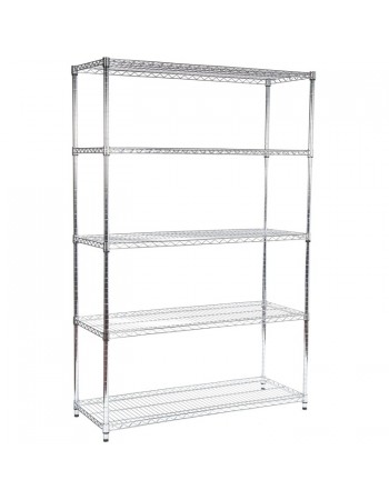 Commercial Shelving Unit 5 Tier 1250kg Width 1200mm Depth 600mm Chrome Wire | AMJ424 Commercial Shelving Unit 5 Tier 1250kg Width 1200mm Depth 600mm Chrome Wire | AMJ424