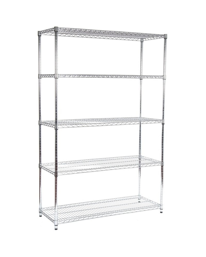 Commercial Shelving Unit 5 Tier 1250kg Width 1200mm Depth 600mm Chrome Wire | AMJ424 Commercial Shelving Unit 5 Tier 1250kg Width 1200mm Depth 600mm Chrome Wire | AMJ424