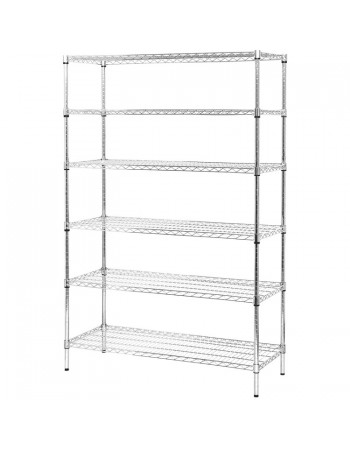 Commercial Shelving Unit 6 Tier 1500kg Width 1200mm Depth 600mm Chrome Wire | AMJ472 Commercial Shelving Unit 6 Tier 1500kg Width 1200mm Depth 600mm Chrome Wire | AMJ472
