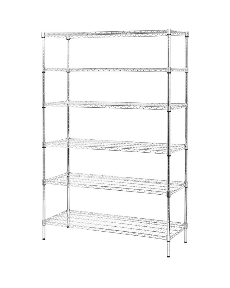 Commercial Shelving Unit 6 Tier 1500kg Width 1200mm Depth 600mm Chrome Wire | AMJ472 Commercial Shelving Unit 6 Tier 1500kg Width 1200mm Depth 600mm Chrome Wire | AMJ472