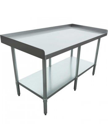 Commercial Equipment Stand / Low Height Table Stainless Steel Bottom shelf 3 Side Upstand 1500x600x600mm |  EES2460