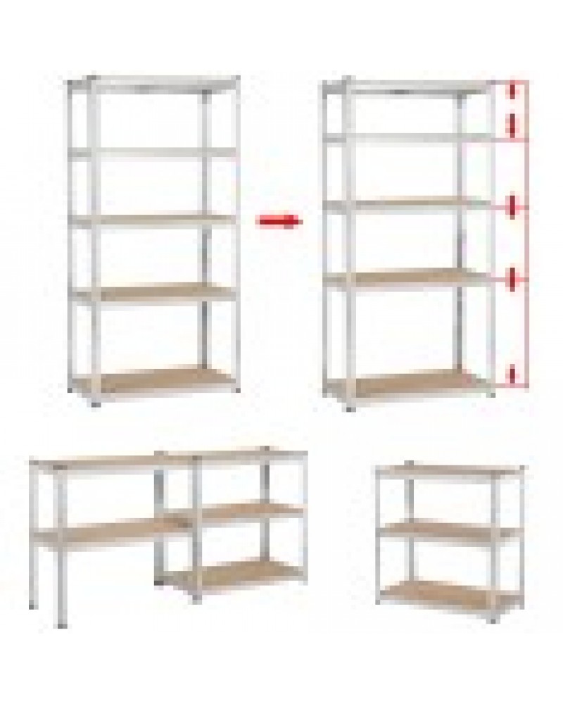 Garage Shelving Unit Medium duty 900x400x1800mm 5 shelves 175 kg/shelf Galvanized steel | TurcoBazaar G9040 Garage Shelving Unit Medium duty 900x400x1800mm 5 shelves 175 kg/shelf Galvanized steel | TurcoBazaar G9040