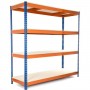 Industrial Shelving Unit Heavy duty 1220x455x1980mm 4 shelves 400 kg/shelf Powder coated steel | TurcoBazaar TY4551220