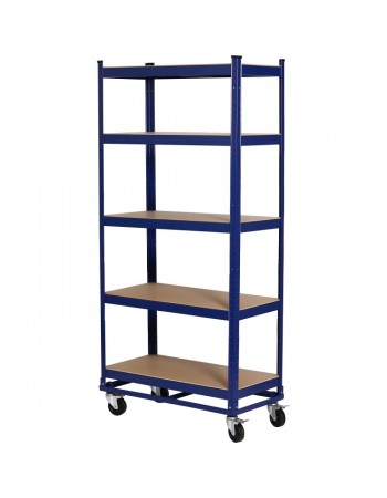 Commercial Blue Heavy Duty Mobile Shelving Unit 5 Shelves 875kg Loading Capacity 900x450x1800mm | TurcoBazaar KWH20 Commercial Blue Heavy Duty Mobile Shelving Unit 5 Shelves 875kg Loading Capacity 900x450x1800mm | TurcoBazaar KWH20