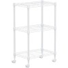 White 3-Tier Utility Trolley Cart with Wire Shelves 450x300x750mm |  MGA272