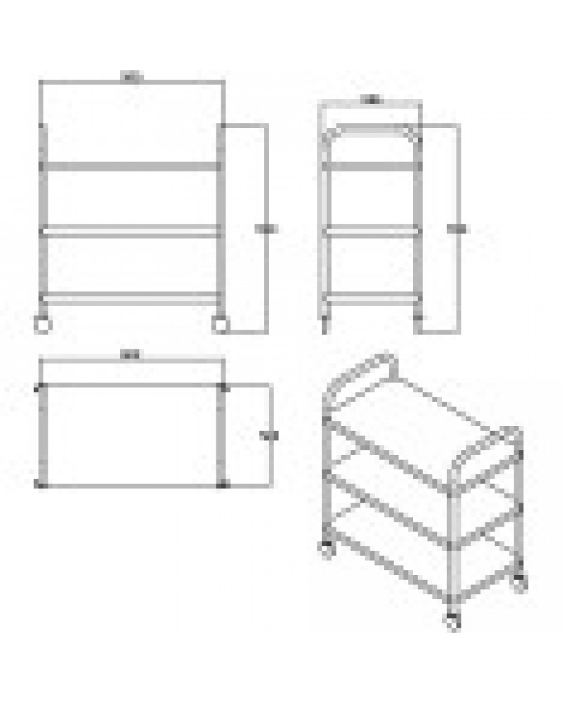 Commercial 3 tier Stainless Steel Serving/Service/Clearing Trolley 920x500x930mm | QNH402 Commercial 3 tier Stainless Steel Serving/Service/Clearing Trolley 920x500x930mm | QNH402