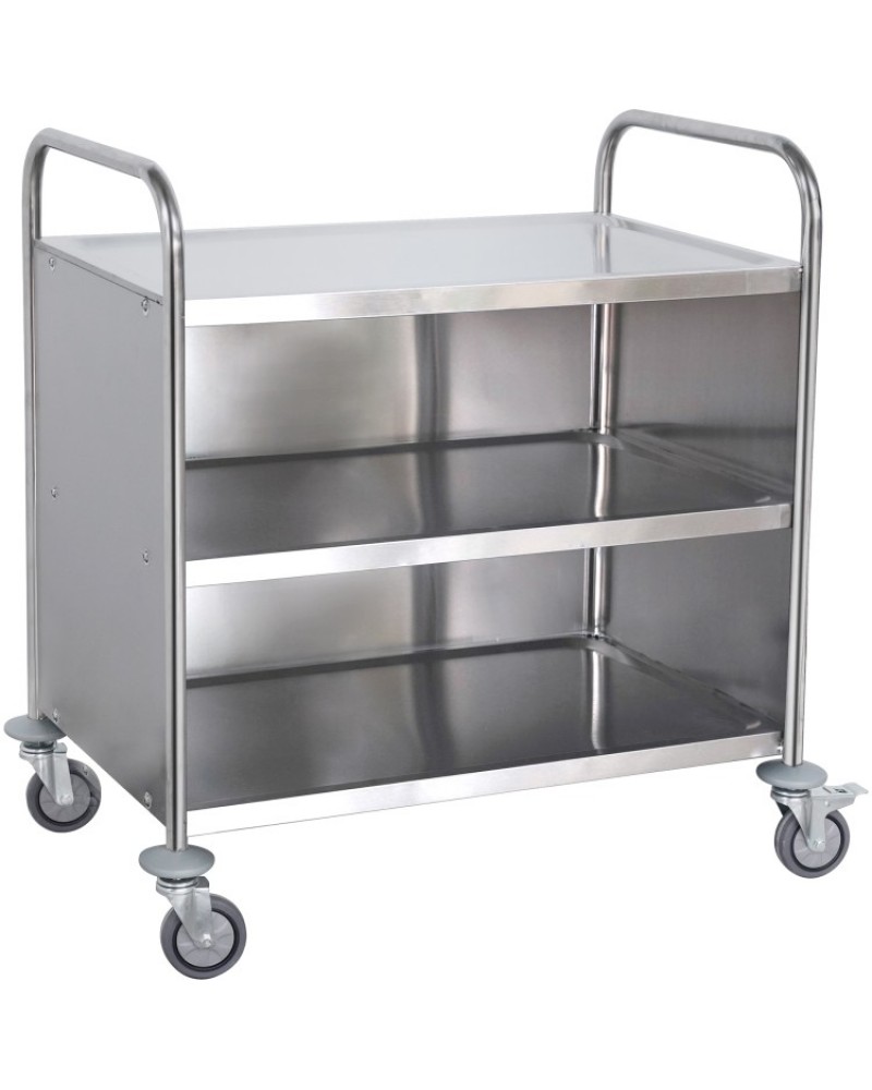 Commercial Serving/Service/Clearing Trolley with Cabinet Stainless steel 3 tier 860x540x940mm | RST3AC Commercial Serving/Service/Clearing Trolley with Cabinet Stainless steel 3 tier 860x540x940mm | RST3AC