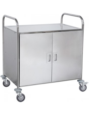 Commercial Serving/Service/Clearing Trolley with Cabinet & Doors Stainless steel 3 tier 860x540x940mm |  RST3AD Commercial Serving/Service/Clearing Trolley with Cabinet & Doors Stainless steel 3 tier 860x540x940mm |  RST3AD