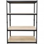 Industrial Shelving Unit Heavy duty 1500x450x1800mm 4 shelves 275 kg/shelf Black | TurcoBazaar SP1545BLACK