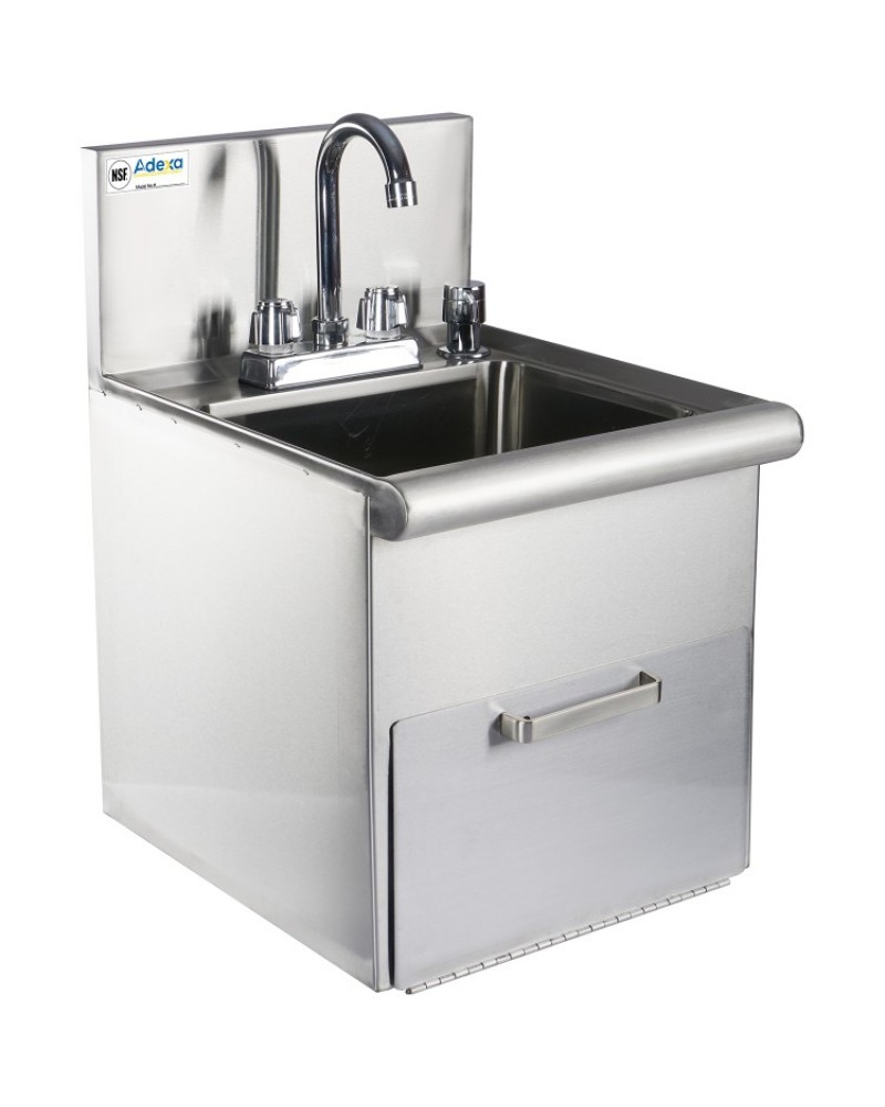 Hand Wash Sink with Faucet & Soap dispenser & Paper towel dispenser Back splash Stainless steel | TurcoBazaar SSHWS1614