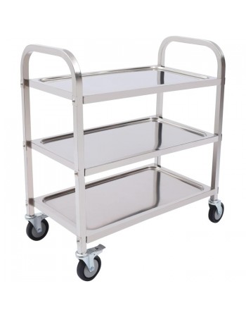 Commercial 3 tier Stainless Steel Serving/Service/Clearing Trolley 920x500x930mm | QNH402 Commercial 3 tier Stainless Steel Serving/Service/Clearing Trolley 920x500x930mm | QNH402