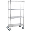 Professional Wire Shelving Unit 4 tier Grey Mobile 560x350x1200mm |  W4T