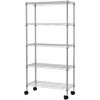 Professional Wire Shelving Unit 5 tier Grey Mobile 560x350x1600mm |  W5T