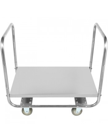 Commercial Dual-Handle Platform Truck Stainless Steel 800x600x750mm |  WHDT8060
